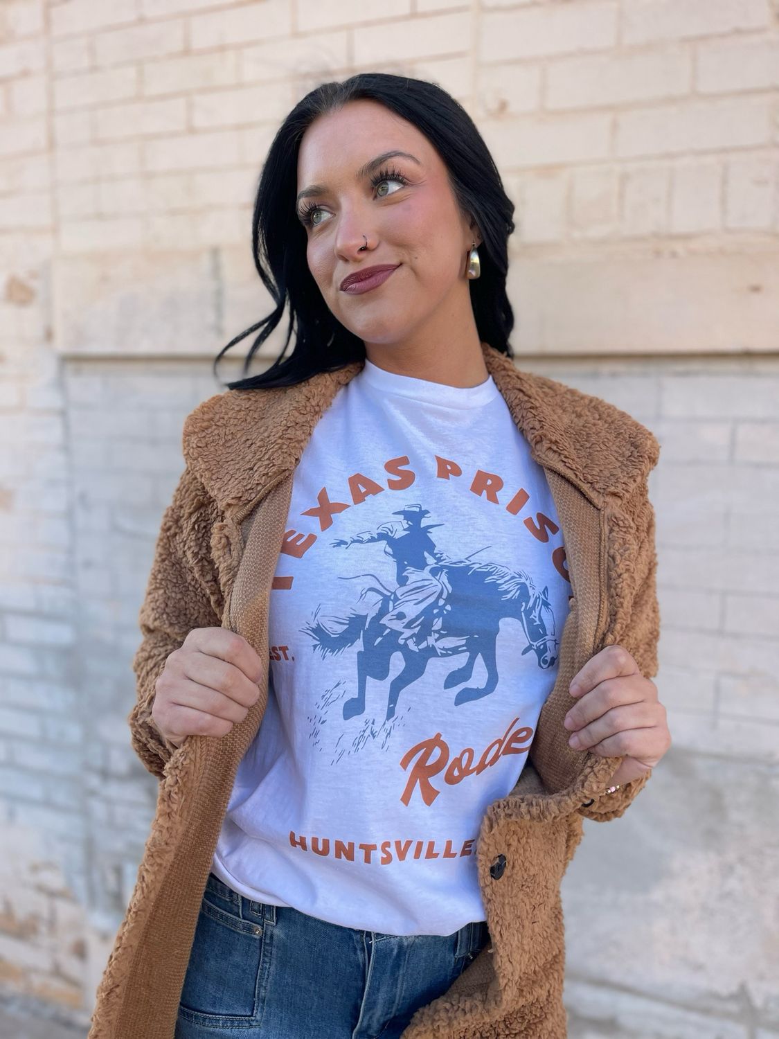Texas Prison Rodeo Tee, Colour: White, Size: Small
