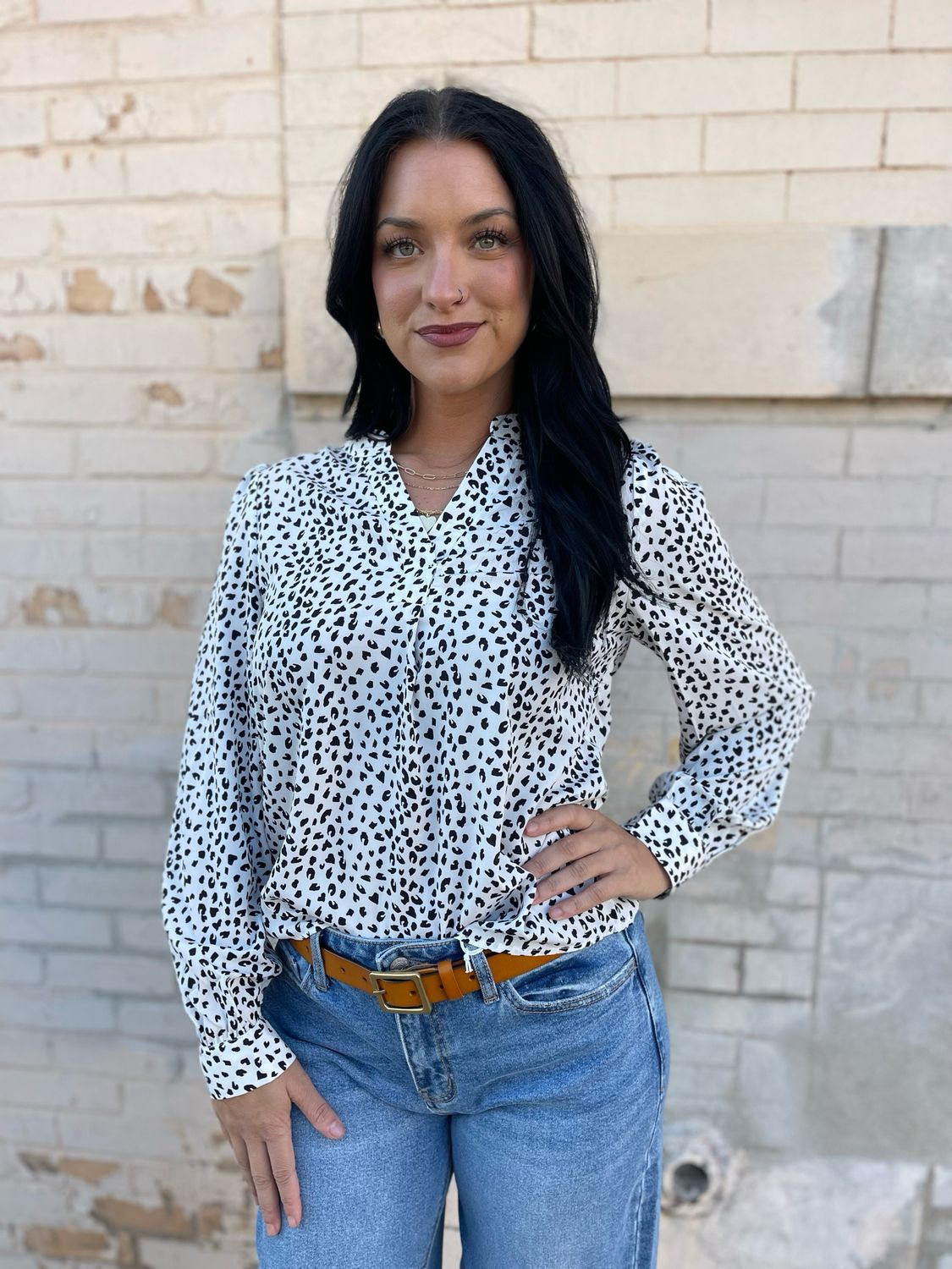 Long Sleeve Leopard Top