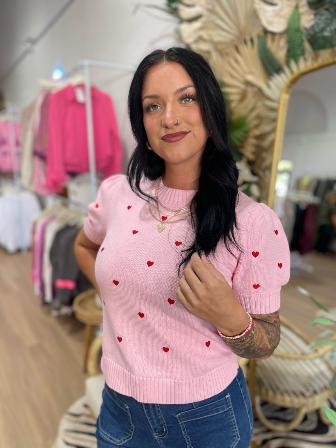 Heart Embroidery Top
