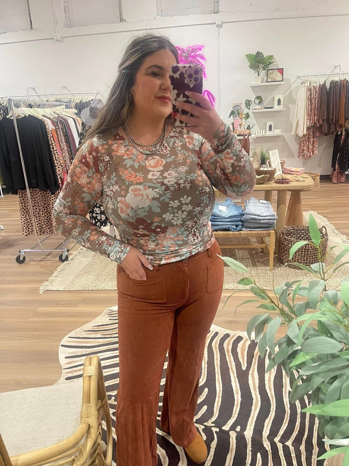Floral Print Long Sleeve Top