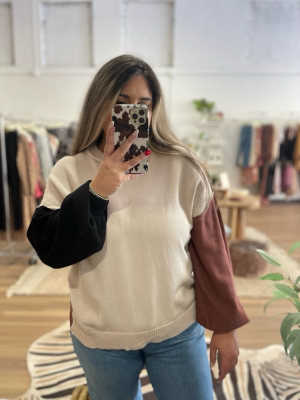 Colorblock Trim Sweater