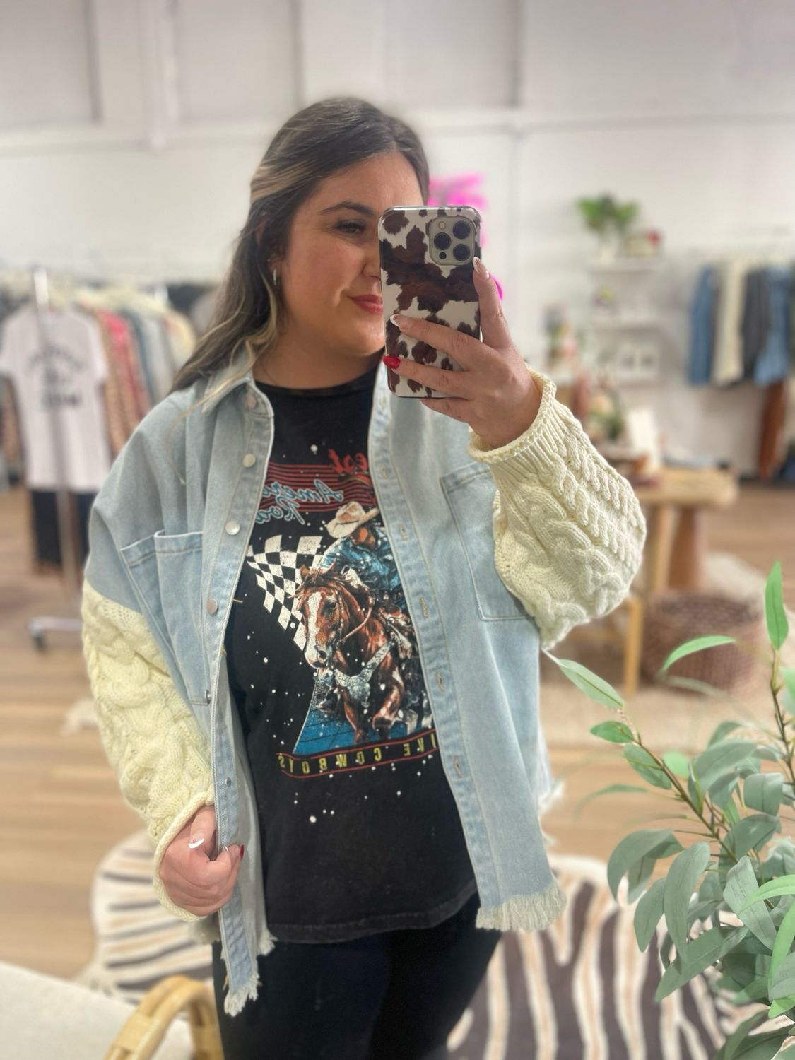 Contrast Sweater Shacket