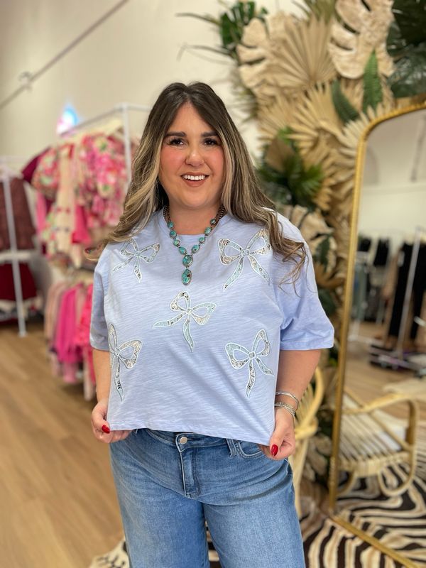 Bow Lace Cropped Top