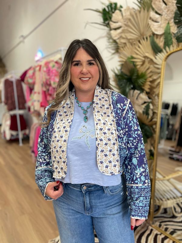 Floral Print Quilted Jacket