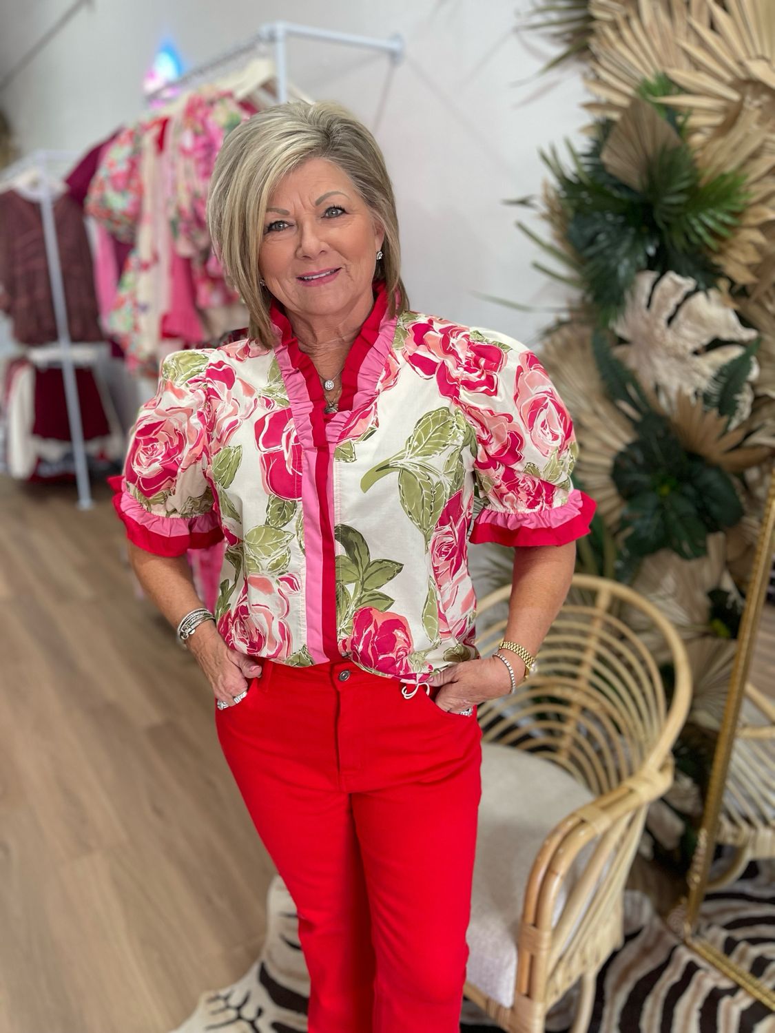 Rose Puff Sleeve Top