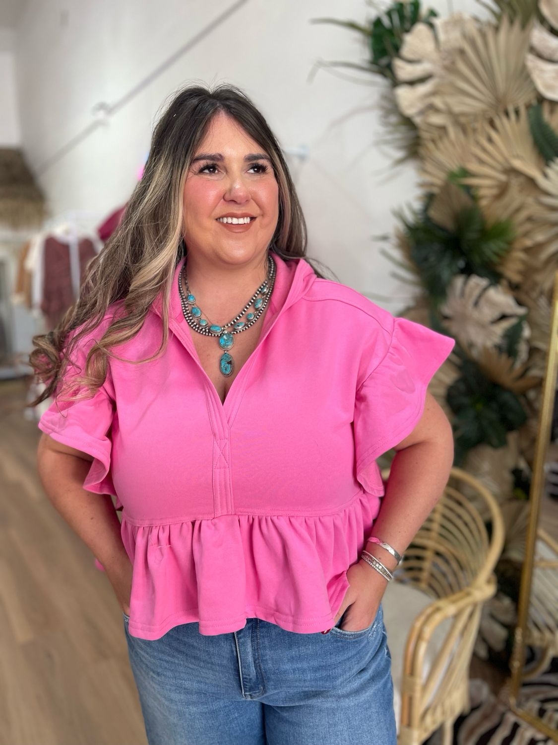 Ruffle Short Sleeve Hoodie