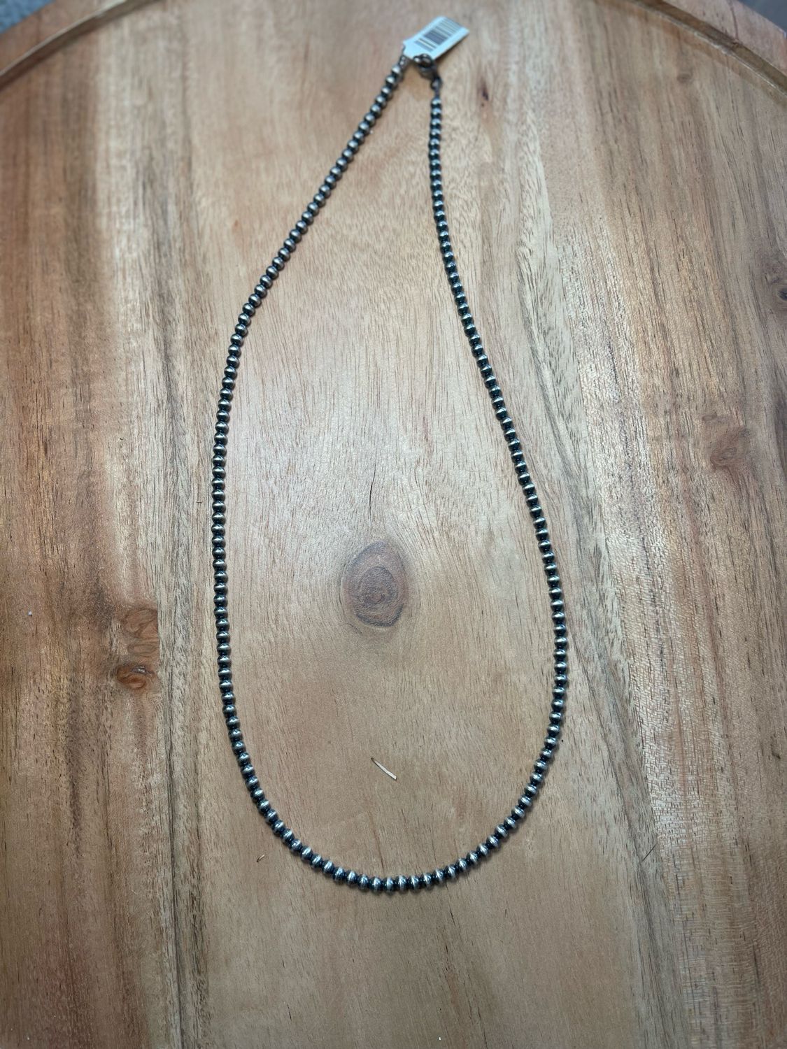 4mm 24&quot; Sterling Silver Pearl Necklace