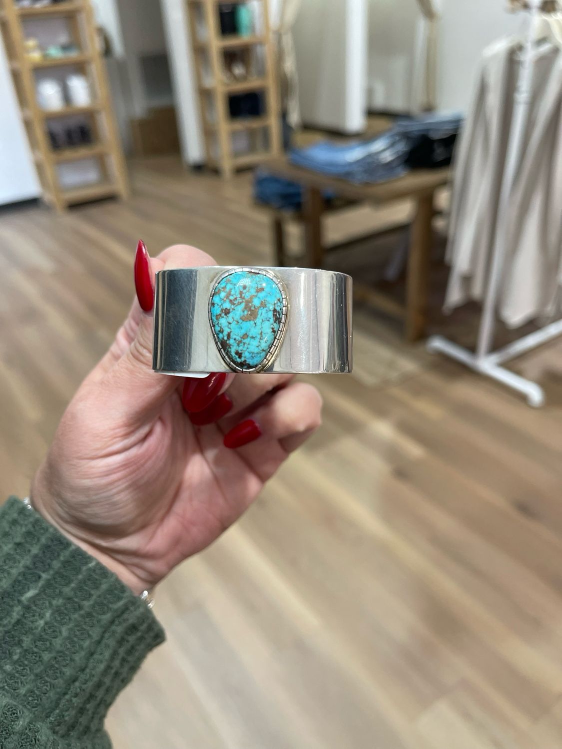 JM Sterling Silver Turquoise Cuff