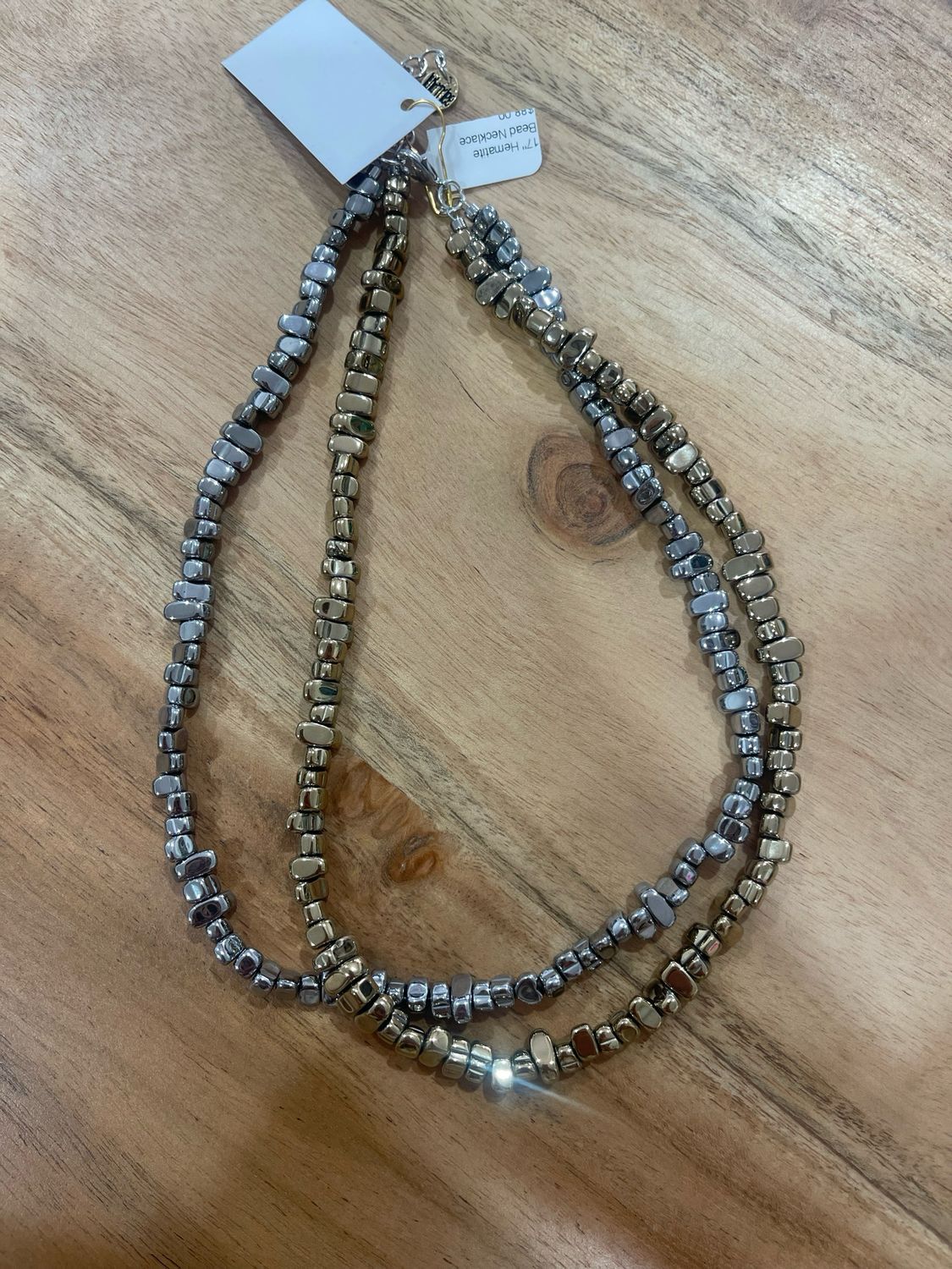 17&quot; Hematite Bead Necklace