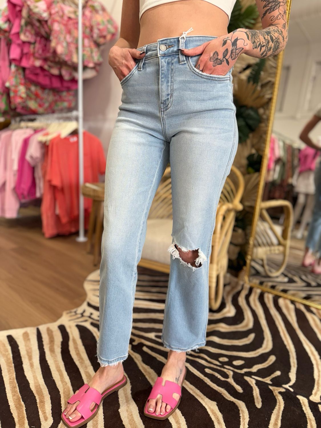 High Rise Straight Jeans