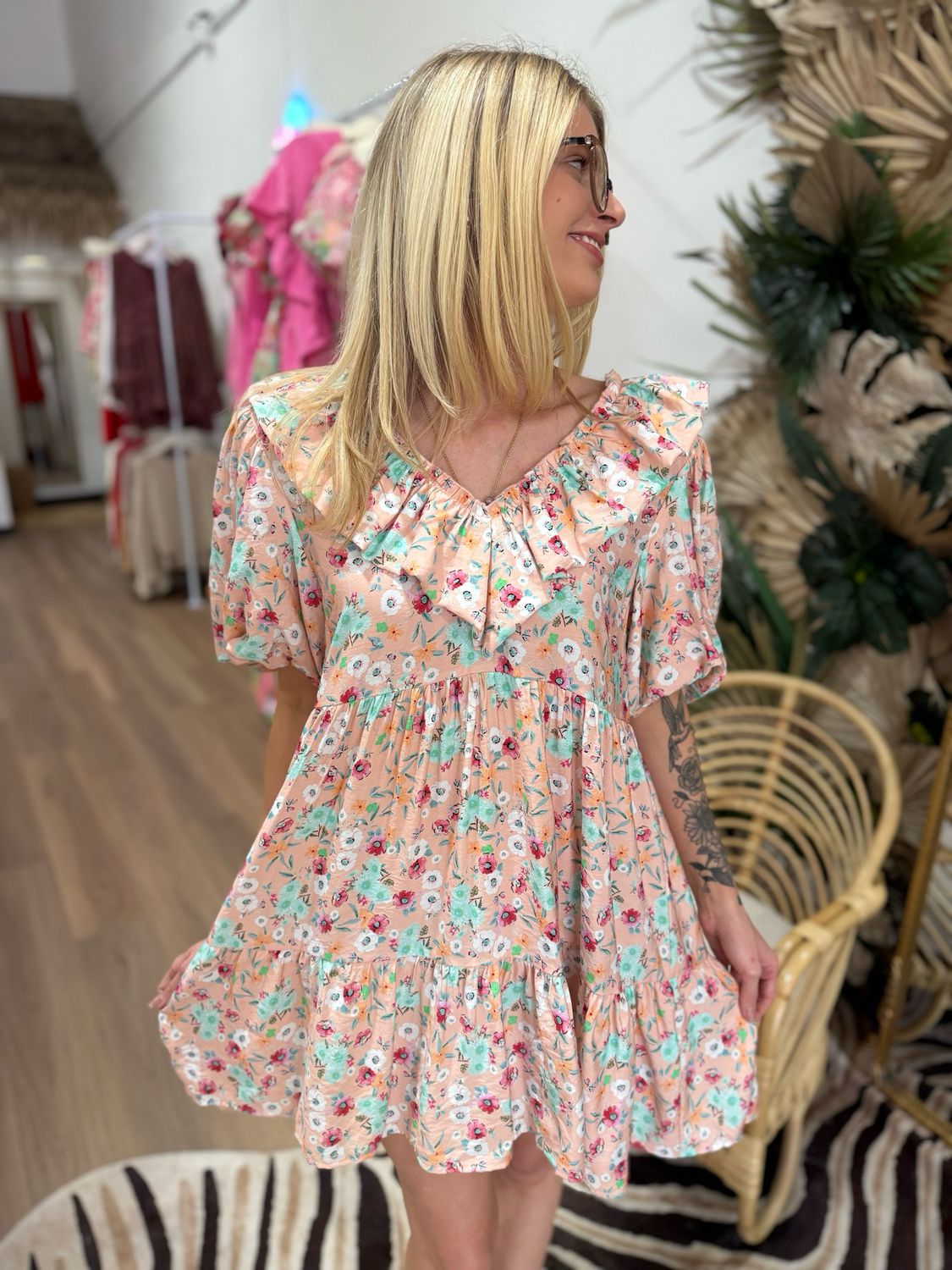 Blue Bonnets Floral Dress