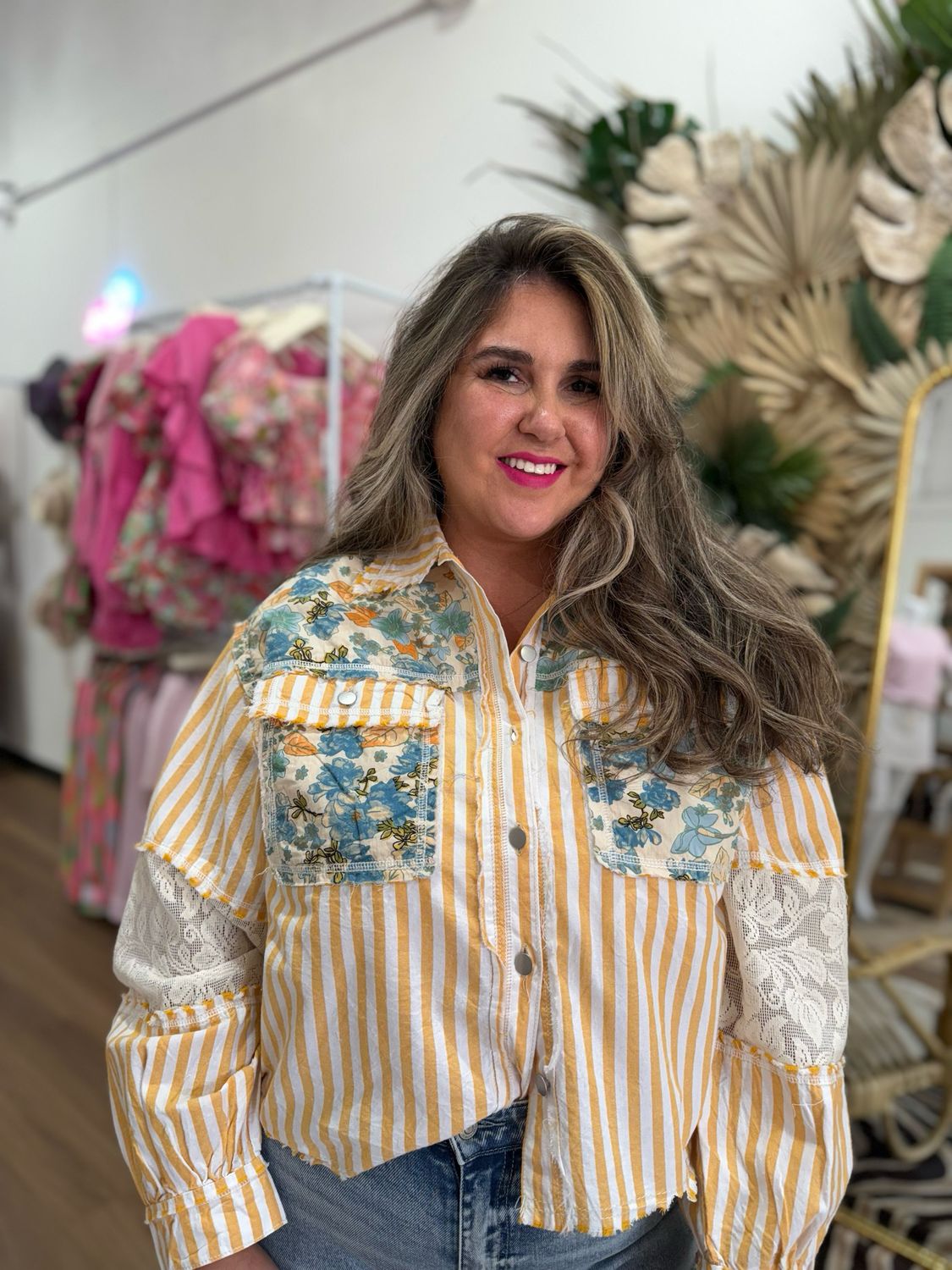 Orange Sherbert Floral Button Up