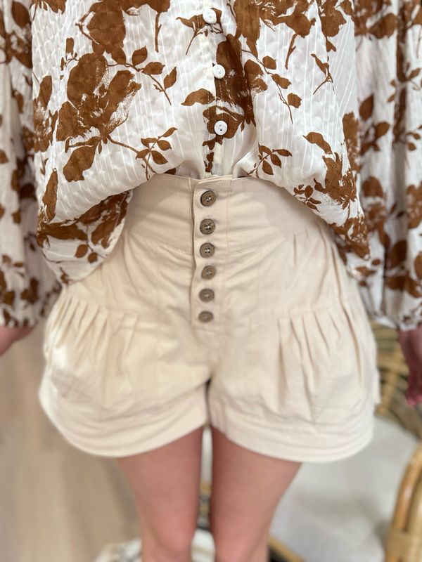 Pinched Button Down Shorts
