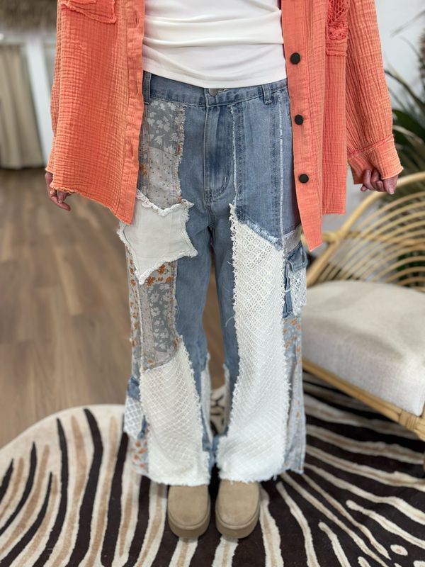 Orange Power Patch Jeans