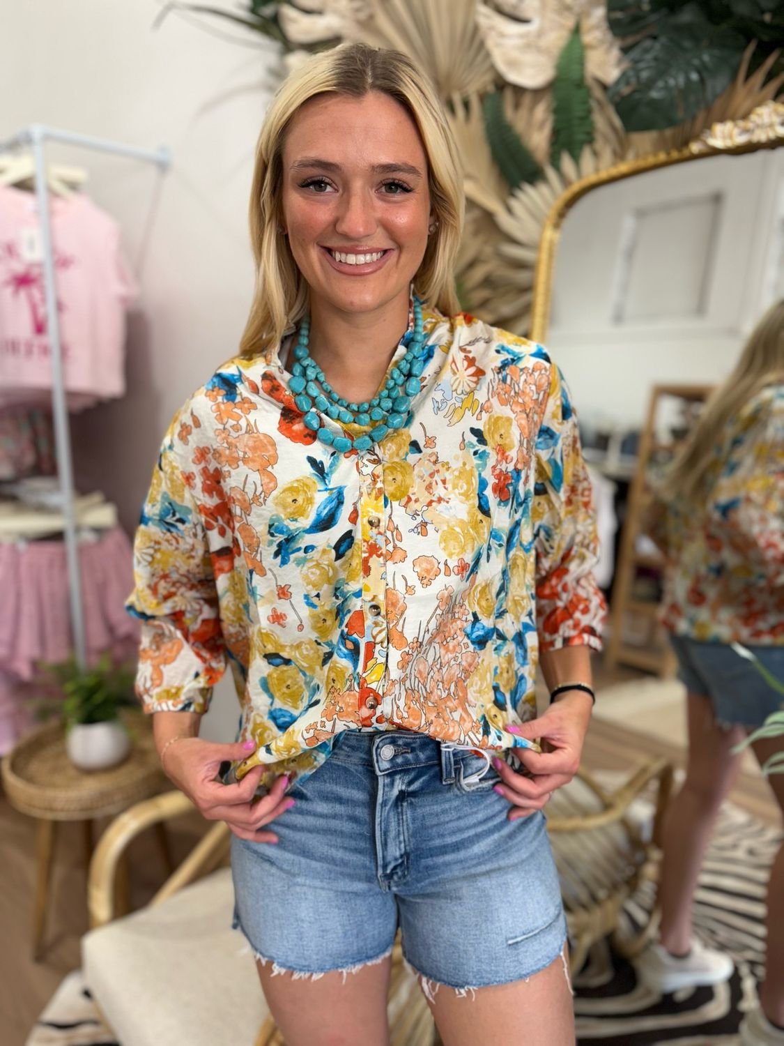 Watercolor Floral Top