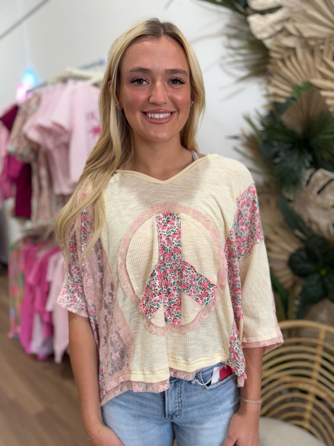 Joan Peace Sign Top
