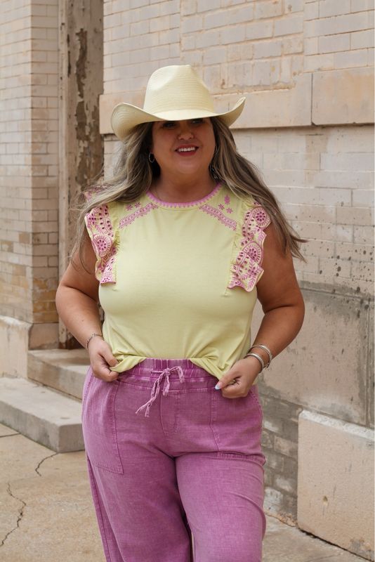 Sunshine Embroidery Top