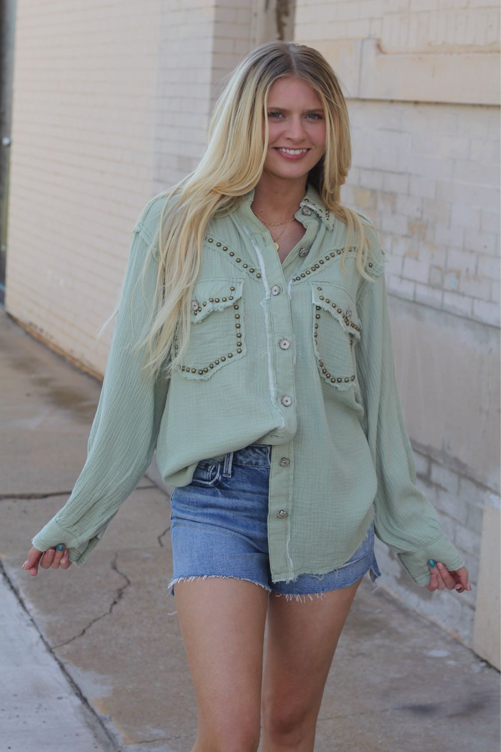 Studded Guaze Shirt