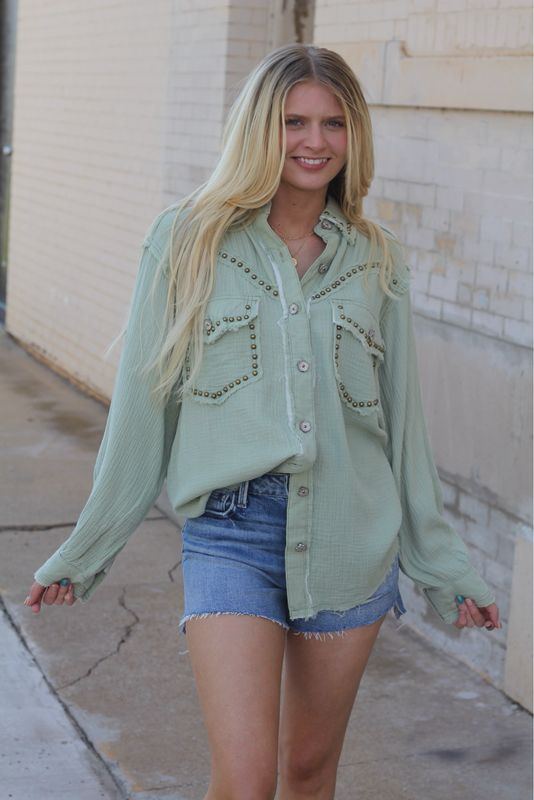 Studded Guaze Shirt