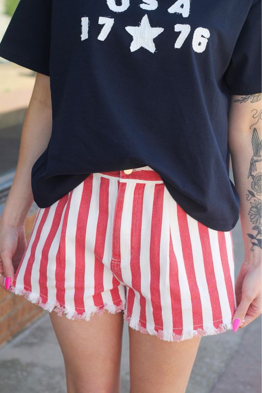 Stripe Twill Shorts