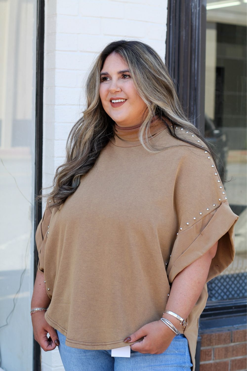 Studded Dolman Sweatshirt