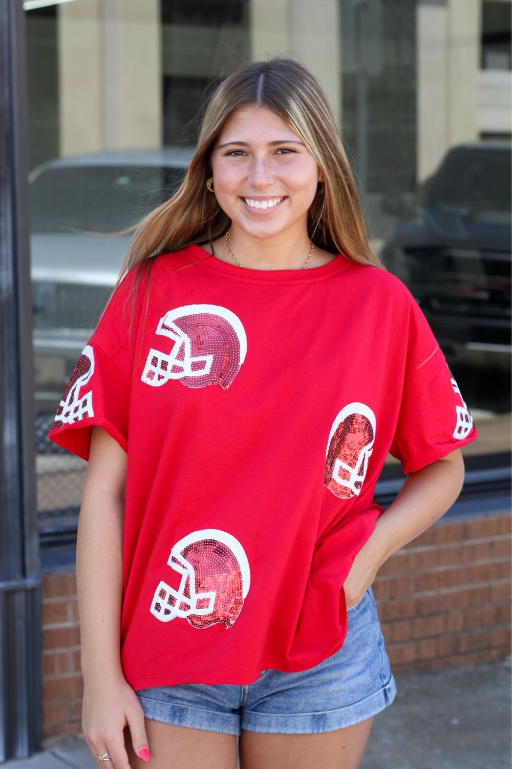 Sequin Helmet Tee