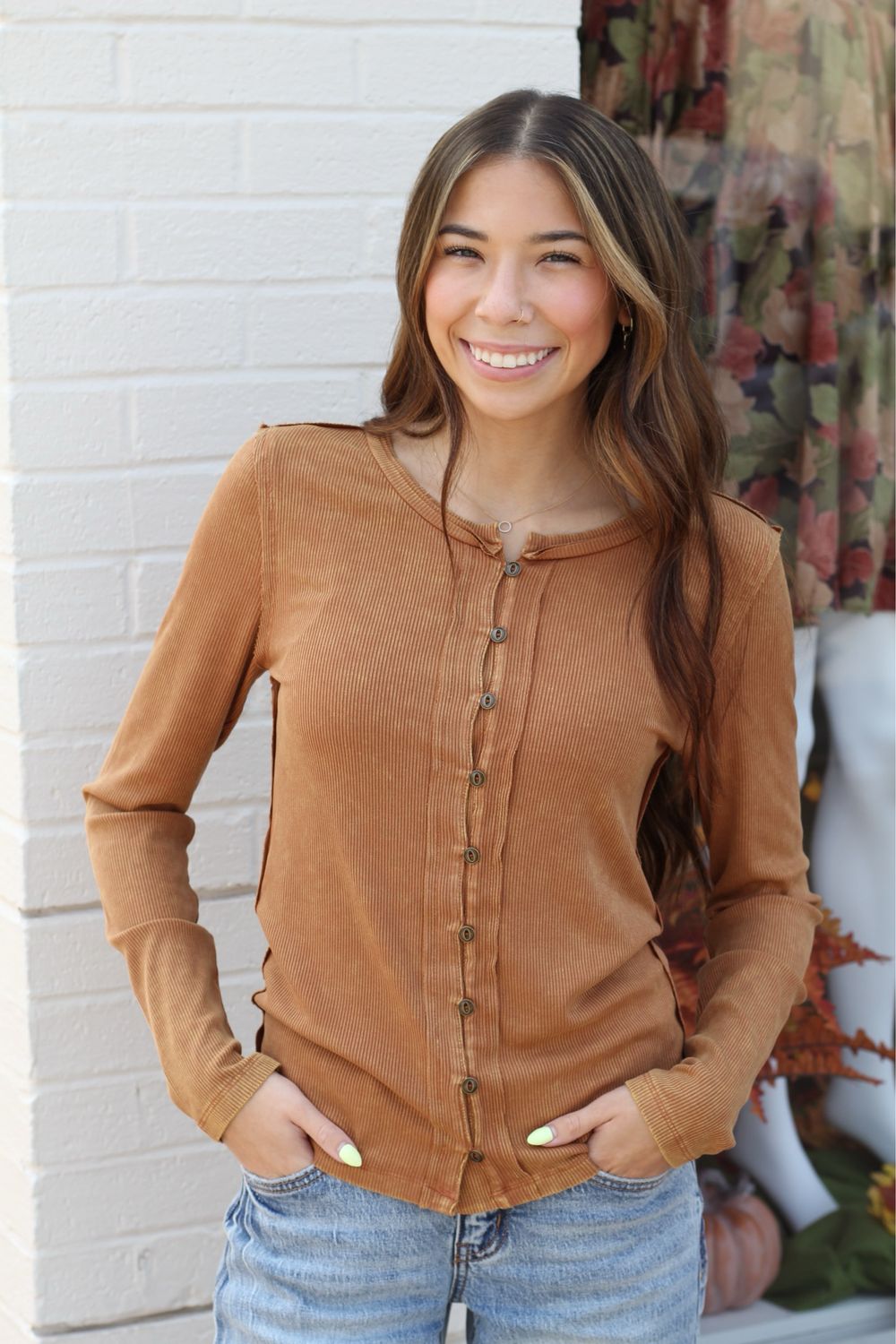 Mineral Ribbed Long Sleeve