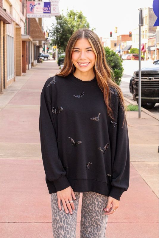 Sequin Bats Sweatshirt
