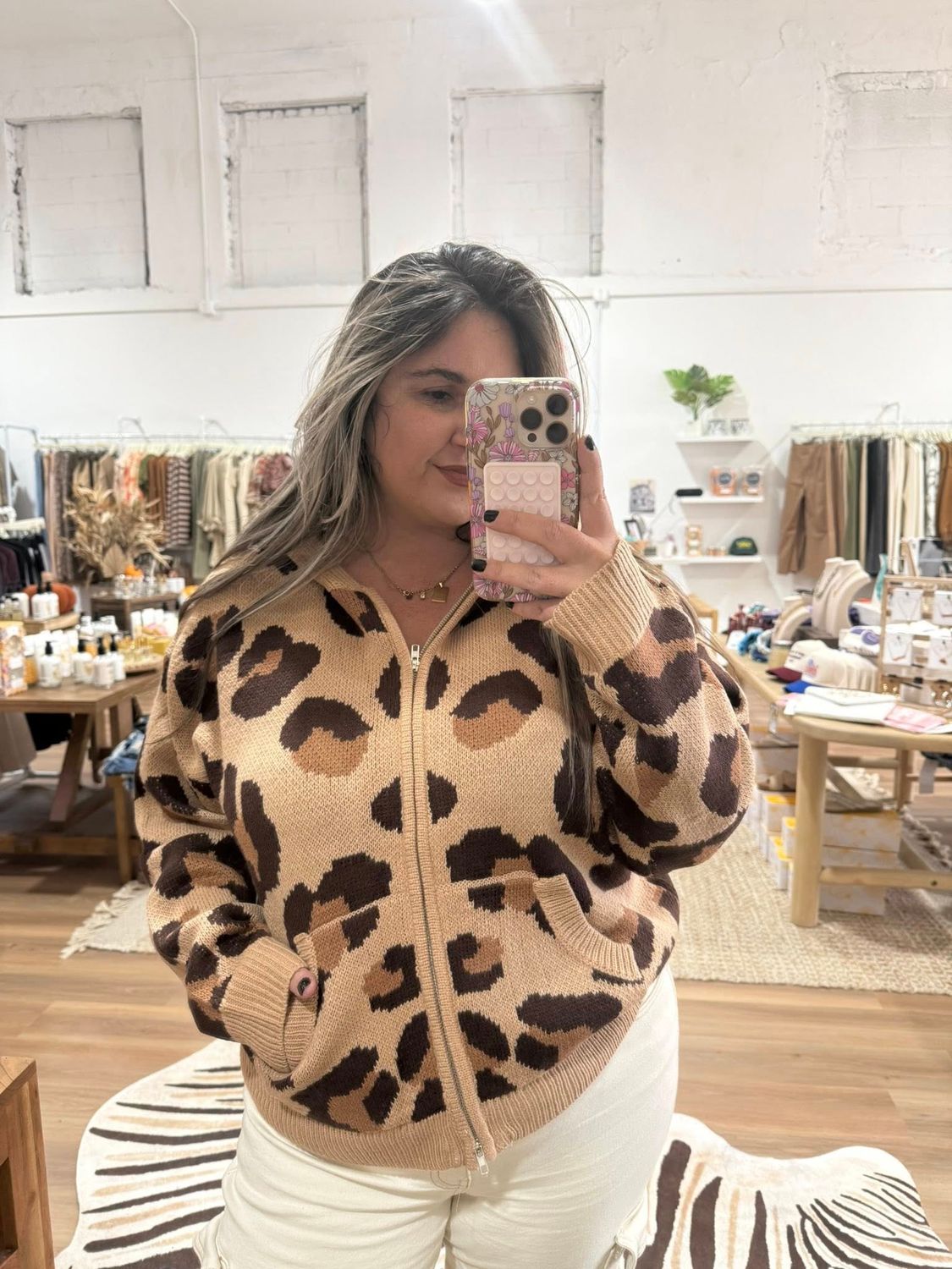Leopard Zip Up Hoodie