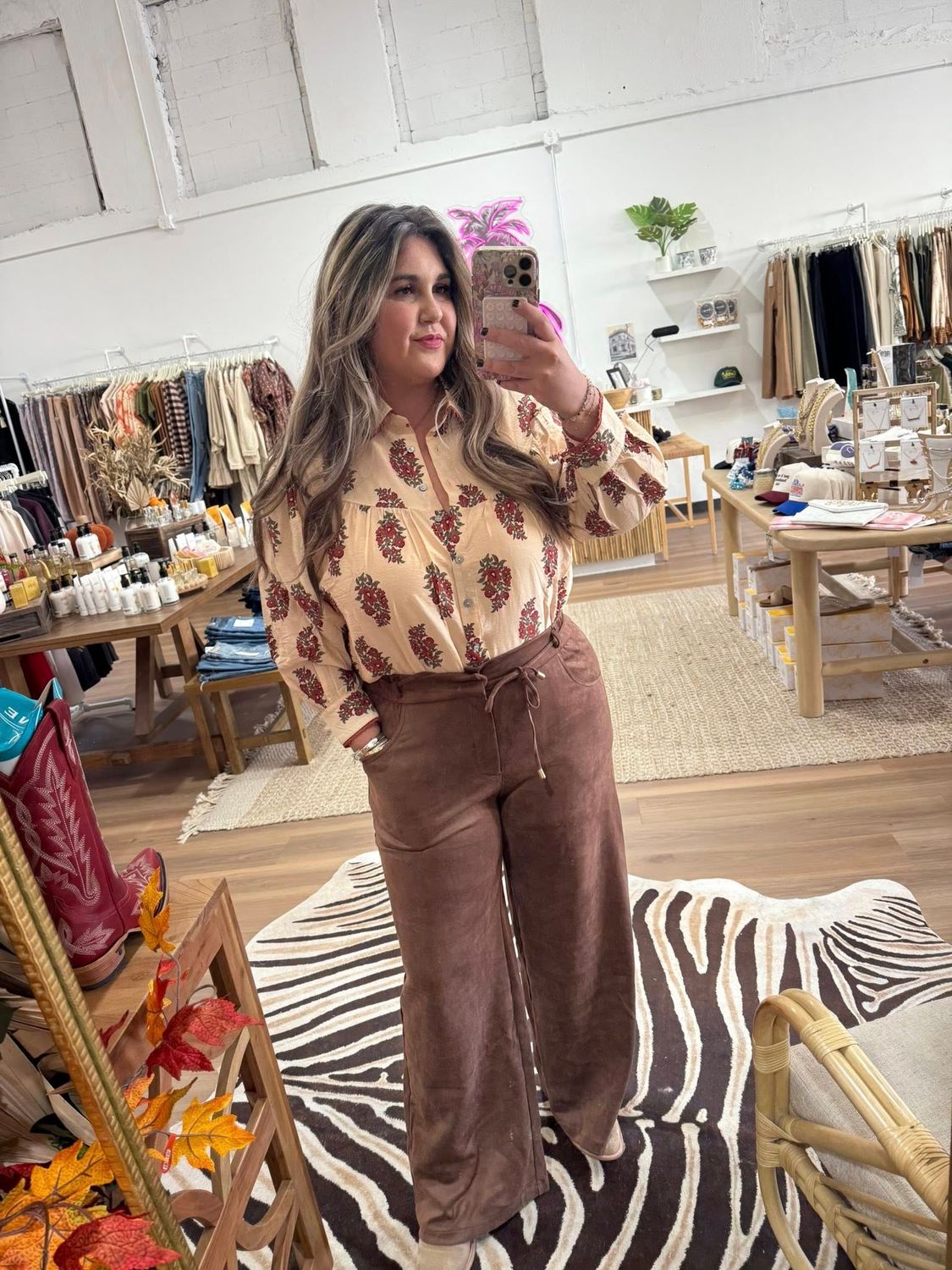 Suede Wide Leg Pants