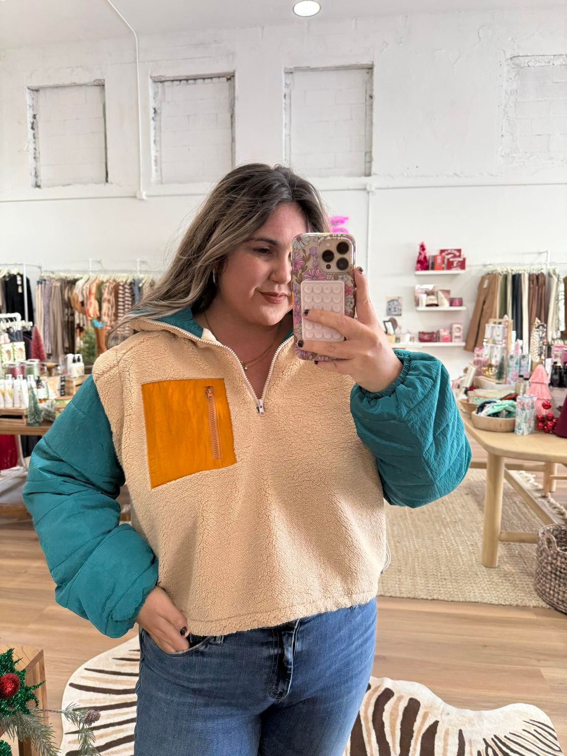 Fleece Colorblock Pullover