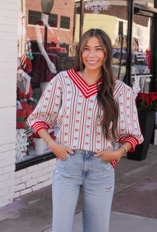 Ivory Faith Bow Sweater