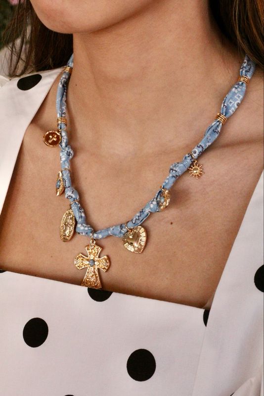 Bandana Charm Scarf Necklace