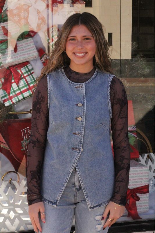 Denim Button Down Vest