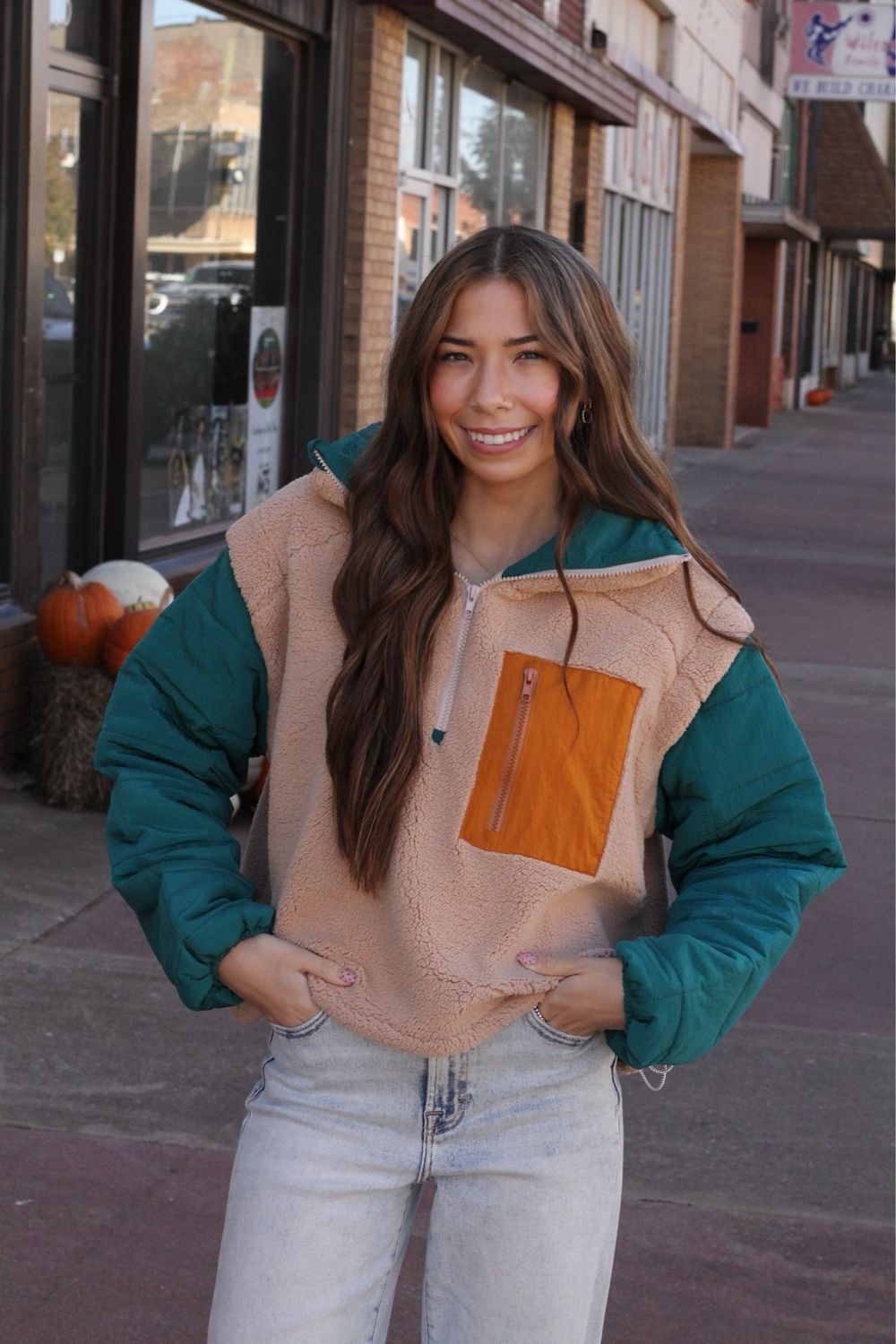 Fleece Colorblock Pullover