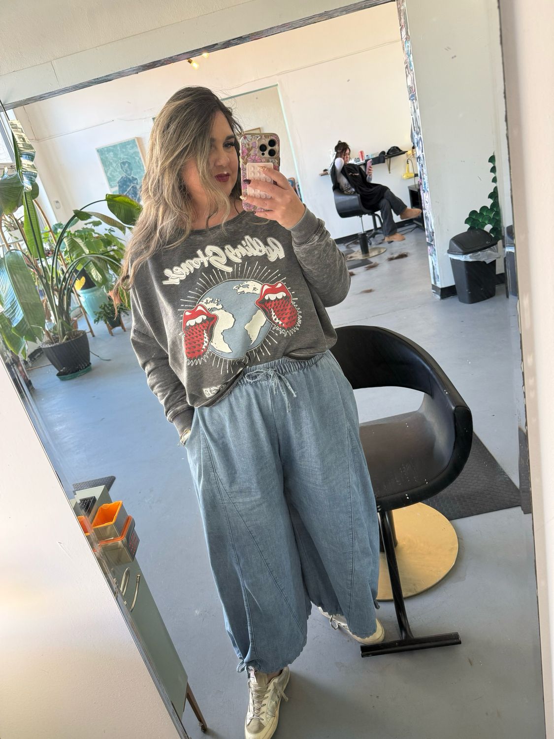 Denim Wide Barrel Pants