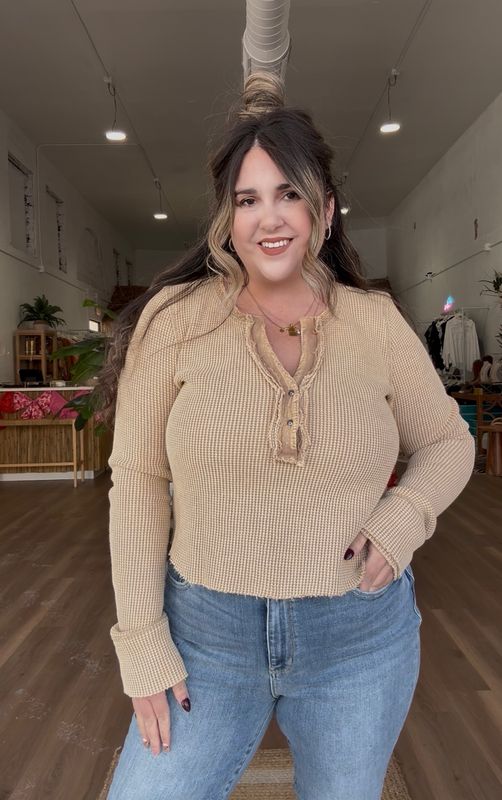 Waffle Knit Thermal Top