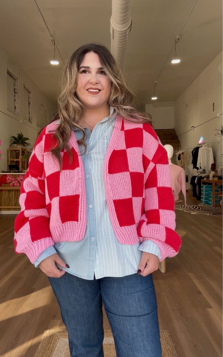 Cupid Check Cardigan