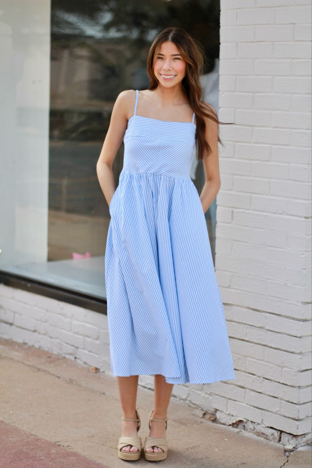 Baby Blue Striped Dress