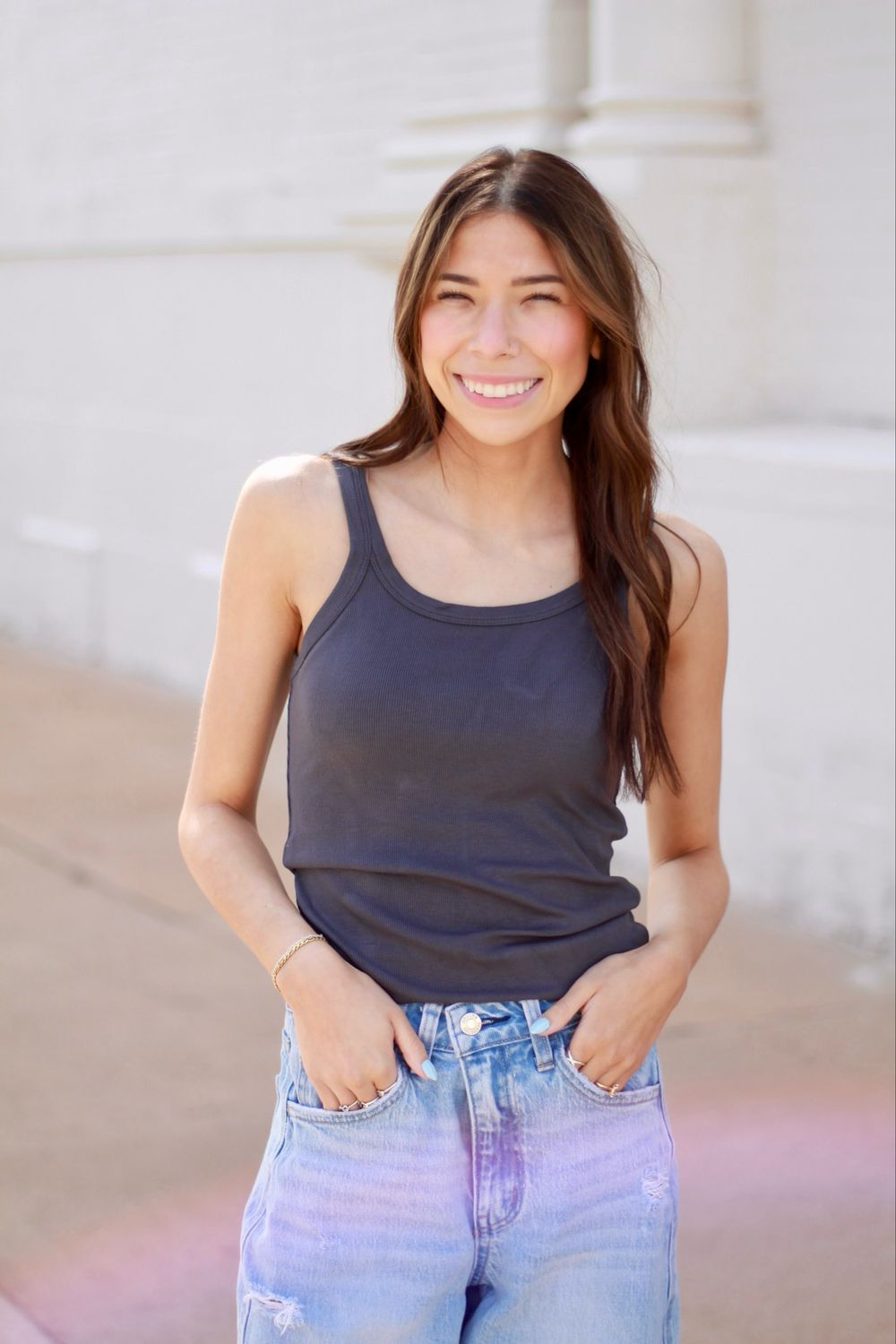 Rib Fit Tank, Colour: Carbon, Size: Small