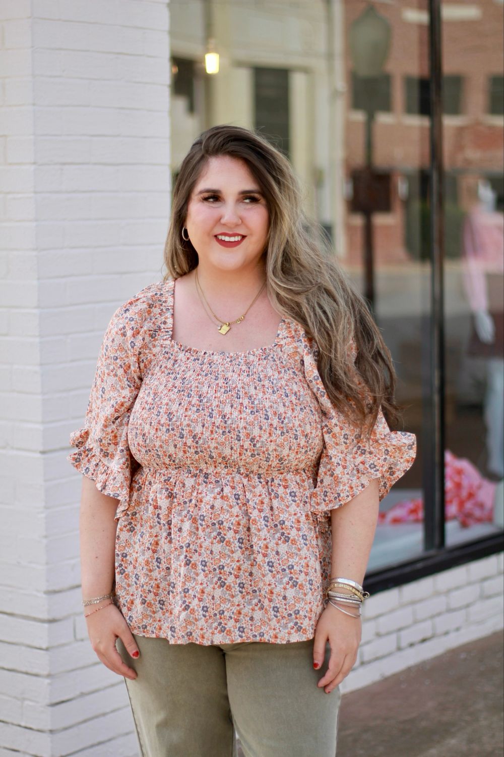 Floral Smocked Babydoll Top