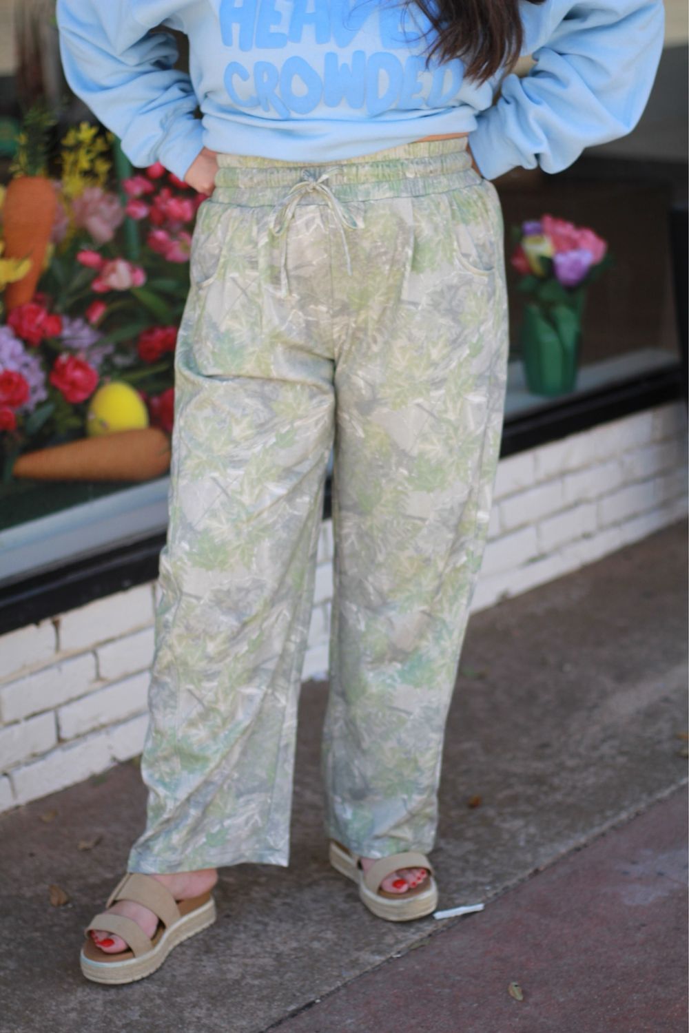 Camo Knit Barrel Pants
