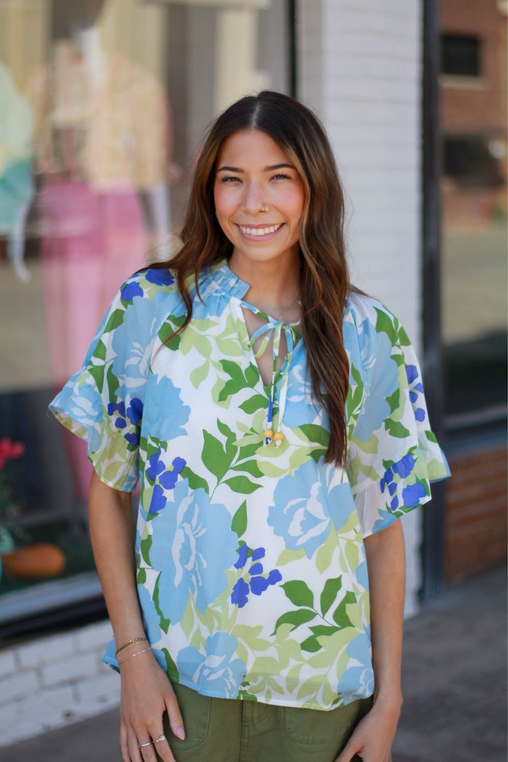 Khloey Split Neck Top