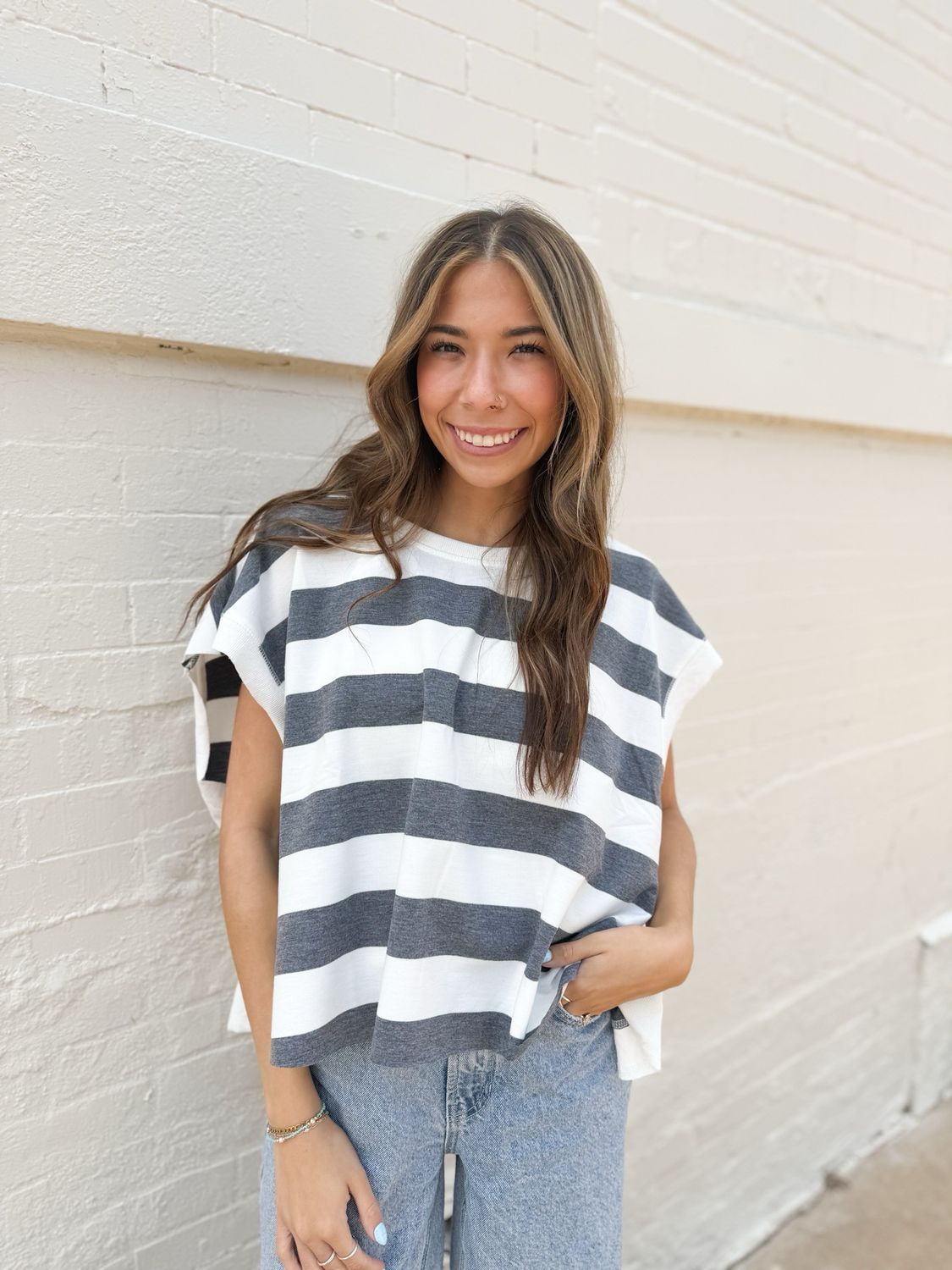 Gray Open Back Tee