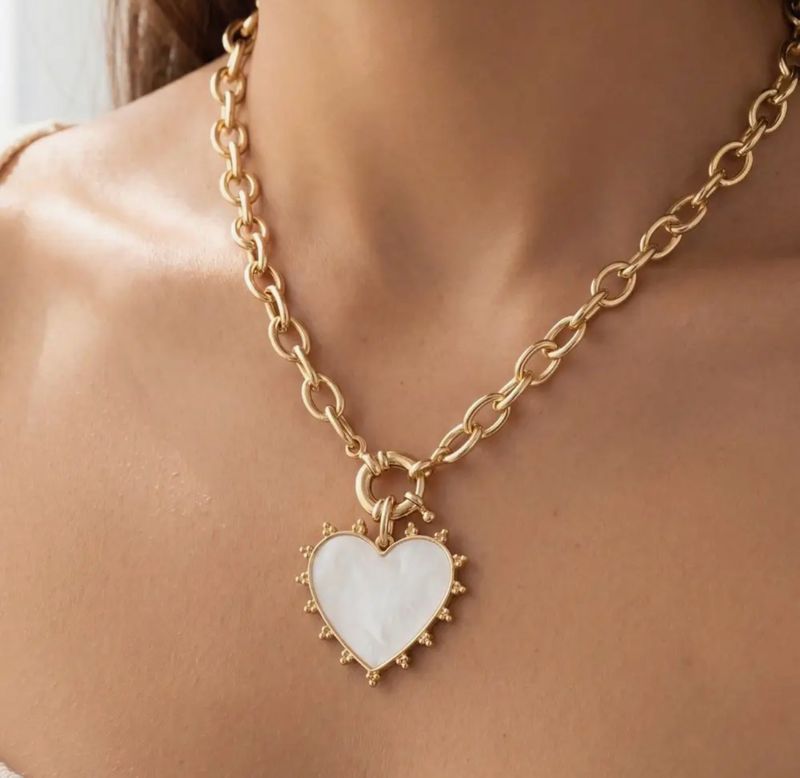 Resin Heart Pendant Necklace