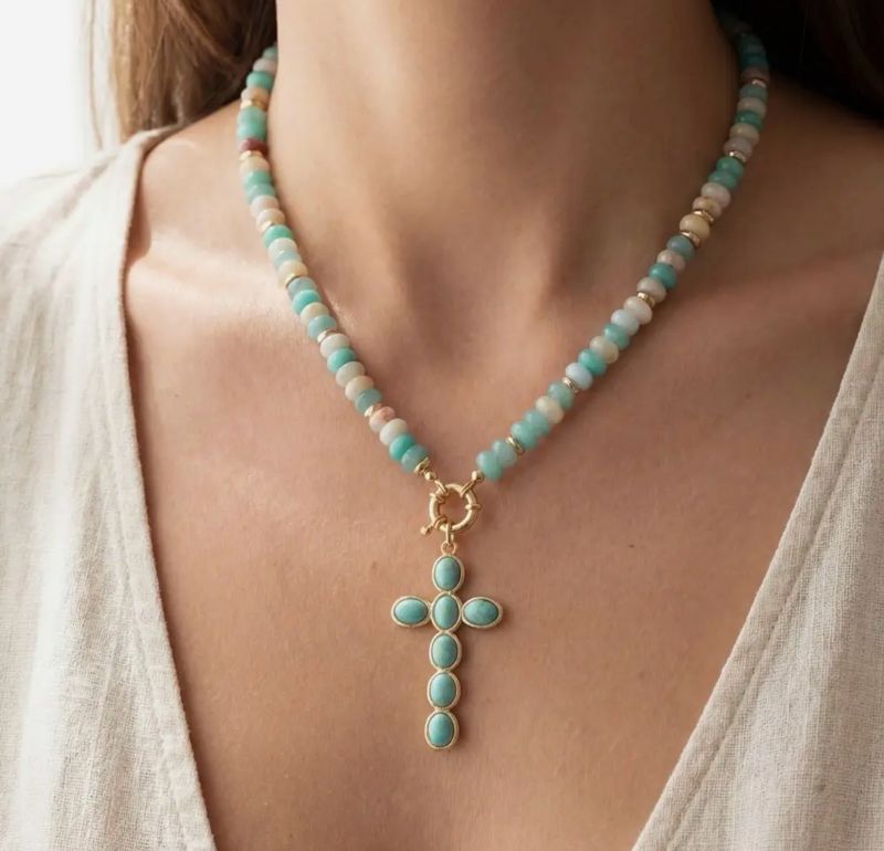 Turquoise Cross Necklace