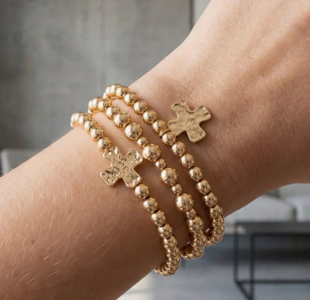 Gold Cross Bracelet