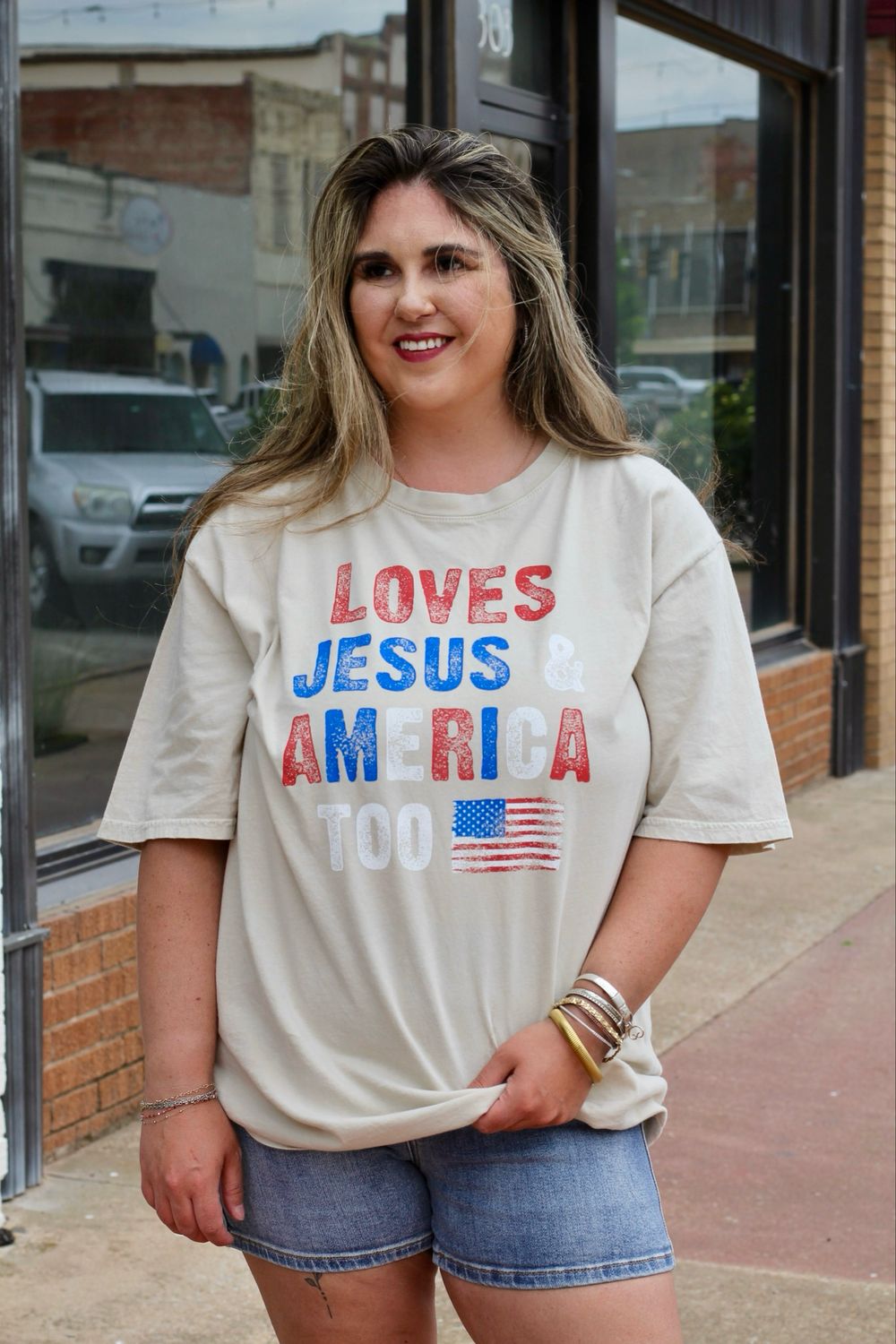 Jesus and America Too Tee