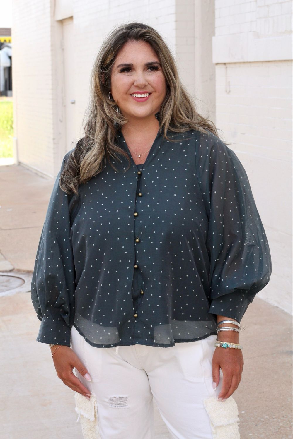 Forest Nights Polka Dot Top