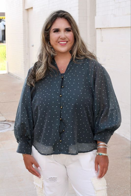 Forest Nights Polka Dot Top
